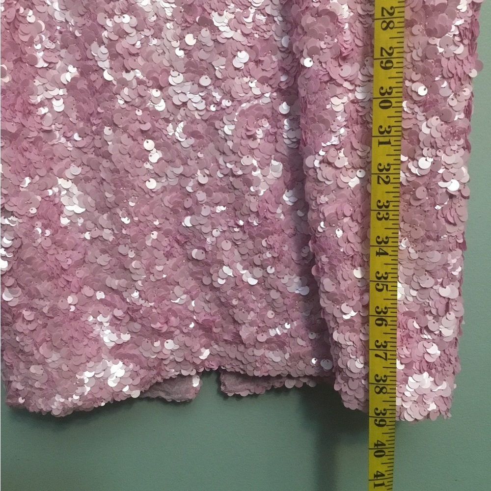 Dress the Population Pink Sequin Top with Label Detail - Picture 15 of 16